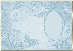 Aqua Blue Butterfly Blank Insert 2