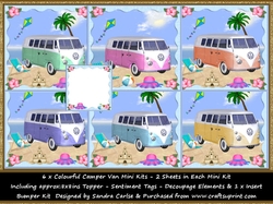 Colourful Camper Vans 6 x Mini Kits