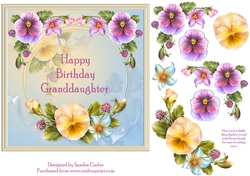 Happy Birthday Grandddaughter Floral Topper