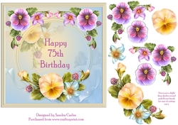 Happy 75th Birthday Floral Topper