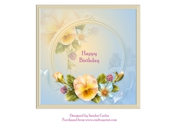 Happy Birthday Floral Insert