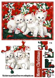 Christmas Jigsaw Cats Topper
