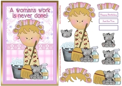 A Womans Work Decoupage Topper