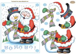 Christmas Jolly Santa Decoupage Topper