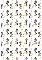 Christmas Penguins Backing Paper 14 White