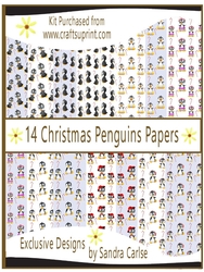 Christmas 14 x Penguin Backing Papers kit 1