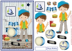 Young Boy Birthday Decoupage Topper 1