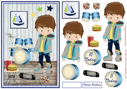 Young Boy Birthday Decoupage Topper 6