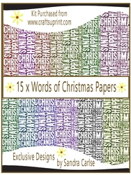 Words of Christmas 15 x Backing Papers kit