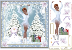 Skating on Ice Christmas Decoupage Topper 4
