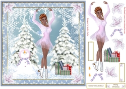 Skating on Ice Christmas Decoupage Topper 5