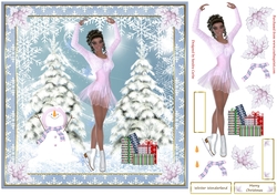 Skating on Ice Christmas Decoupage Topper 6