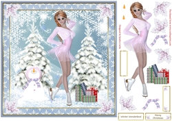 Skating on Ice Christmas Decoupage Topper 9