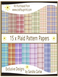 Plaid Pattern 15 x Backing Paper kit