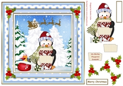 Hot Cocoa Christmas Penguin Scene Topper 5