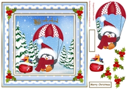 Dropping in for Christmas Penguin Topper