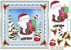 Santa & Robin Christmas Decoupage Topper 2