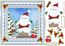 Santa & Robin Christmas Decoupage Topper 3