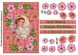 Pretty Woman Decoupage Topper