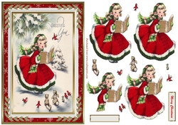 Merry Christmas Vintage Decoupage Topper