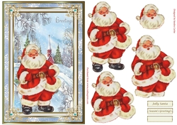 Jolly Santa Christmas Decoupage Topper