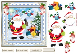 Jingle Bells Christmas Santa Decoupage Topper