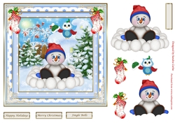 Jingle Bells Christmas Snowman Decoupage Topper 3