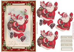 Father Christmas Decoupage Topper
