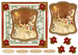 Christmas Scene Vintage Topper 1