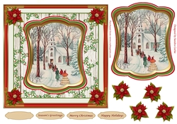 Christmas Scene Vintage Topper 4