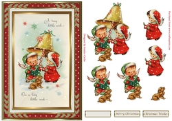Little Christmas Wishes Decoupage Vintage Topper