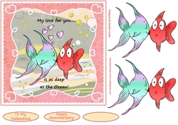 Love Bubbles Romantic/Anniversary Decoupage Topper
