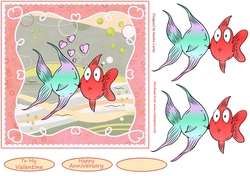 Love Bubbles Romantic/Anniversary Decoupage Topper 1