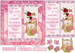 Happy Valentines Day Decoupage/Pyramid Topper 1