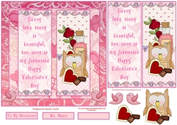 Happy Valentines Day Decoupage/Pyramid Topper 3