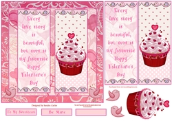 Happy Valentines Day Decoupage/Pyramid Topper 6
