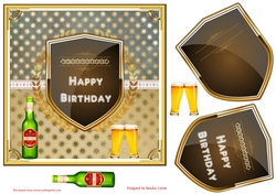 Happy Birthday Male Decoupage Topper