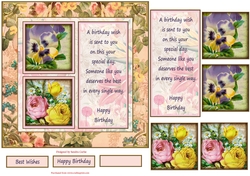 Floral Birthday Wishes Pyramid Topper