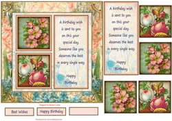 Floral Birthday Wishes Pyramid Topper 1