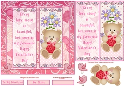 Happy Valentines Day Decoupage/Pyramid Topper 16
