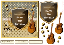 Musical 21st Birthday Decoupage Topper