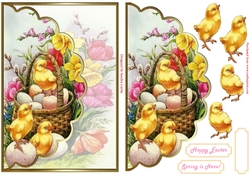 Happy Easter Scalloped Edge Vintage Topper
