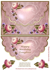 Scalloped Edge Happy Birthday Daughter Topper