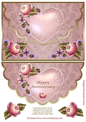 Scalloped Edge Happy Anniversary Topper