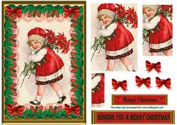 Vintage Christmas Girl Pyramid Topper