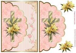 Easter Gold Cross Decoupage Topper