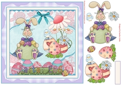 Easter Bunny Girl Decoupage Topper 