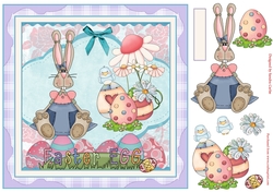 Easter Bunny Girl Decoupage Topper 1