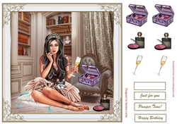 Glamorous Girl Decoupage Topper 1