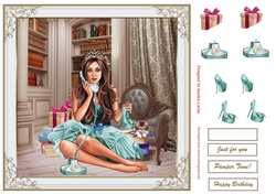 Glamorous Girl Decoupage Topper 2